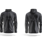 Men's Black Hooded Windcheater Jacket | Lightweight Half-Zip Windbreaker