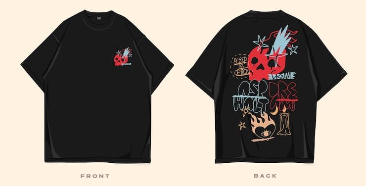 Premium Black Printed Oversized T-Shirt for Streetwear Style