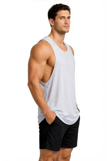 White Gym Vest for Training, Fitness & Active Workouts