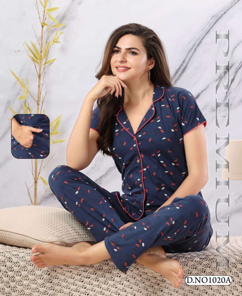 Elegant Printed Navy Blue Women’s Suit for Stylish Everyday Wear